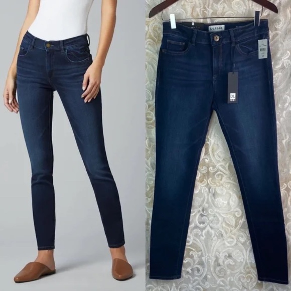 DL1961 2340 Florence Skinny Mid Rise Instasculpt Dark Wash Warner NWT 28
